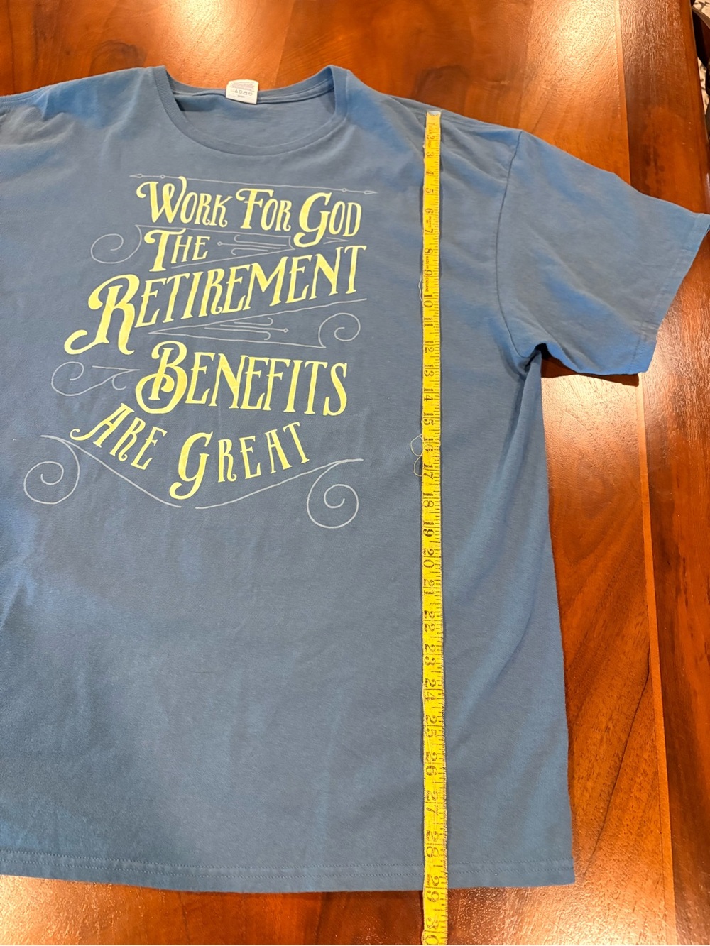 Graphic Short Sleeve Top - Blue with Yellow Print, size XXL - Picture 4 of 4